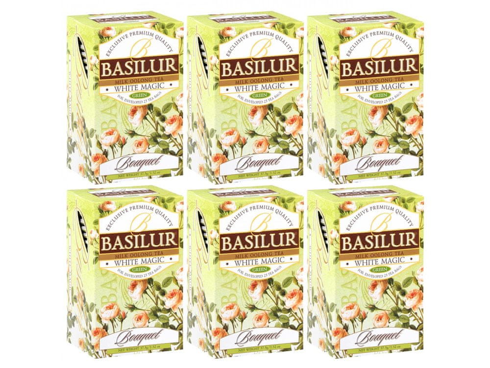 Basilur BASILUR White Magic - Zelený polofermentovaný čaj oolong s mliečnou arómou, 25x1,5g, 6