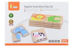 Viga Toys Drevené magnetické puzzle - zvieratká
