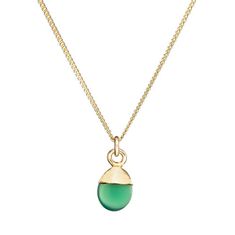 Decadorn Pôvabný pozlátený náhrdelník so zeleným achátom