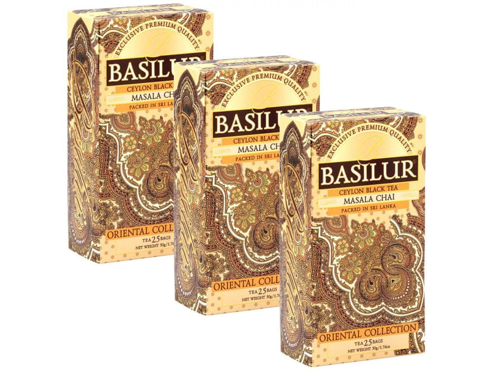Basilur BASILUR Masala Chai - Cejlónsky čierny čaj s prírodným orientálnym korením, 25x2g, 3