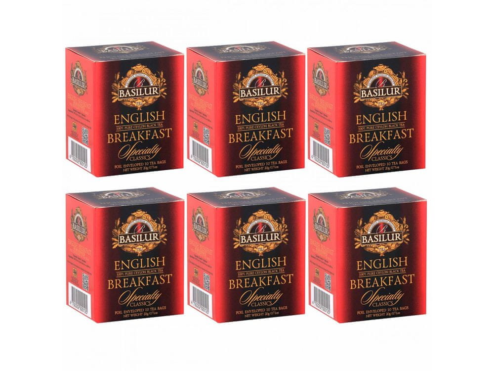Basilur BASILUR English Breakfast - Čierny čaj vo vrecúškach, 10x2g, 6
