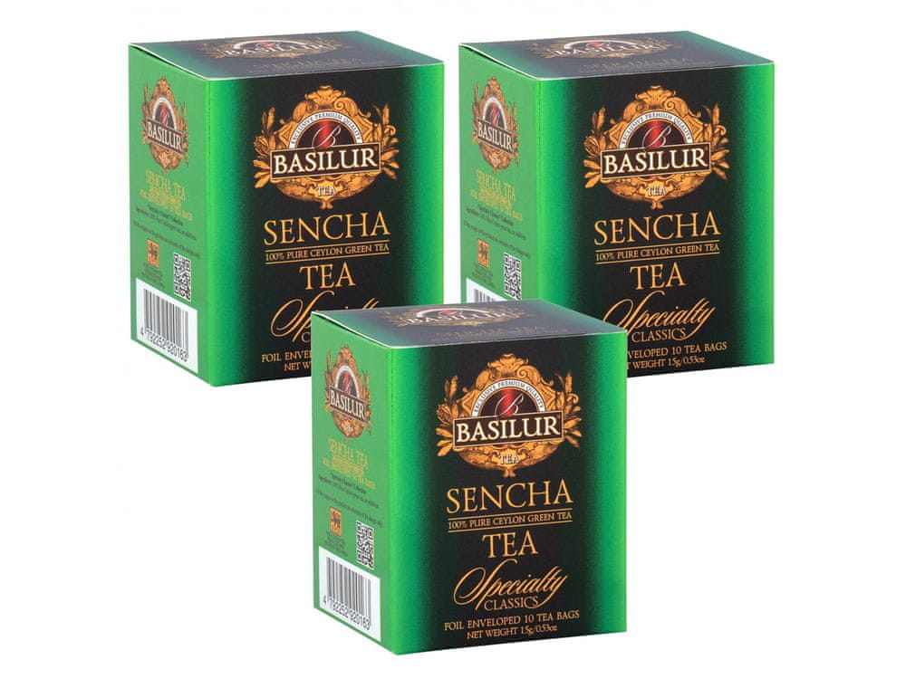 Basilur BASILUR Sencha - Klasický zelený čaj vo vrecúškach, 10x1,5g, 3