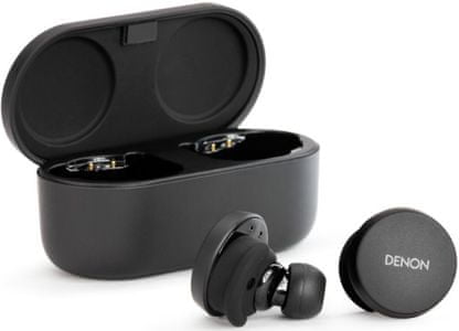 moderné prenosné Bluetooth slúchadlá denon perl bezdrôtové pripojenie výkonné meniče detailné audio podanie ovládanie hudby a volanie handsfree mikrofón výdrž 6 h na nabitie nabíjacie puzdro aktívne potlačenie hluku prispôsobenie zvuku masimo adaptive acoustic