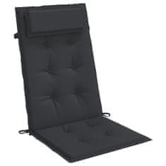 Vidaxl Podušky na stoličky s vysokým operadlom 4 ks čierne látka
