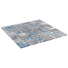 Vidaxl Mozaikové dlaždice 11 ks, sivo modré 30x30 cm, sklo