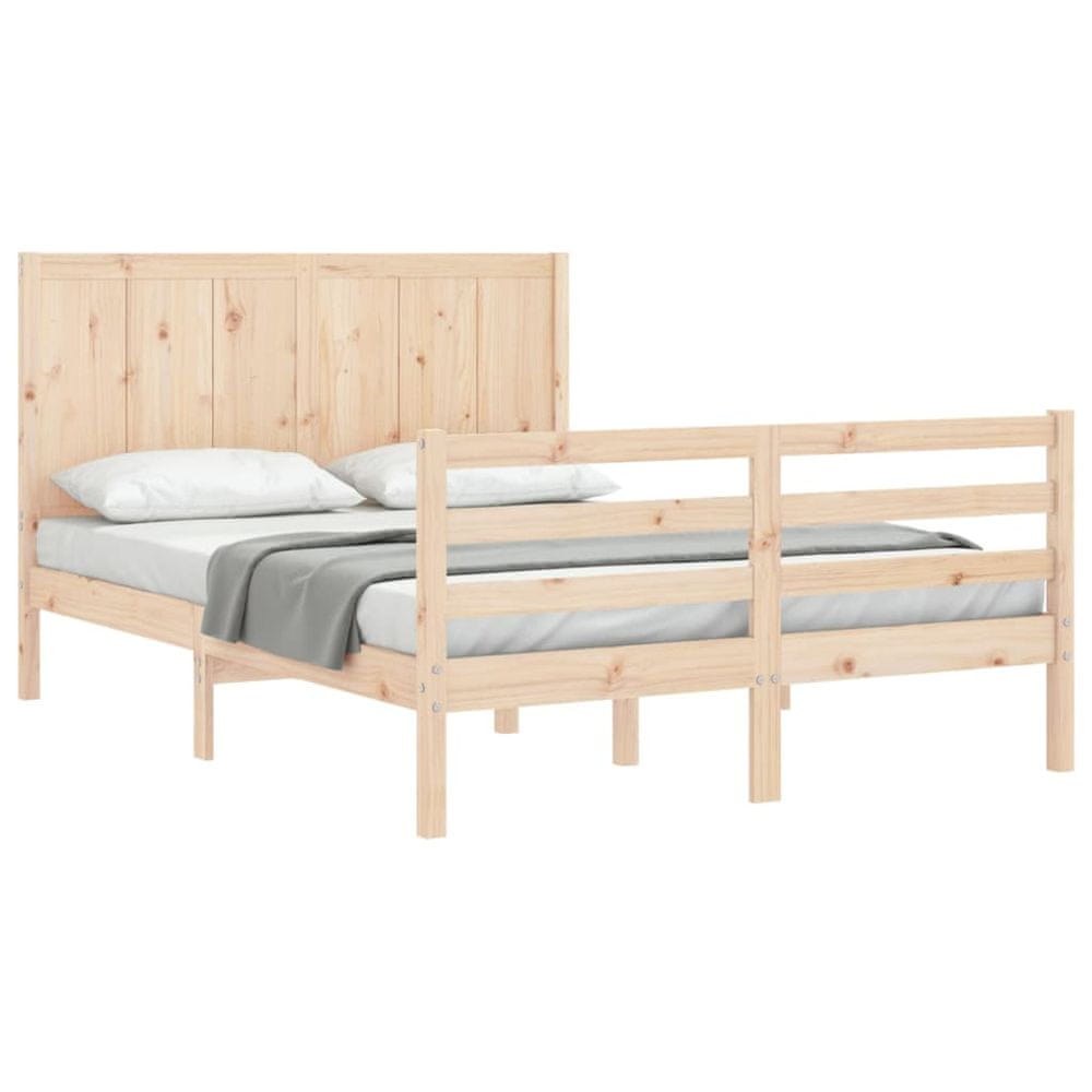 Vidaxl Rám postele s čelom 140x190 cm masívne drevo
