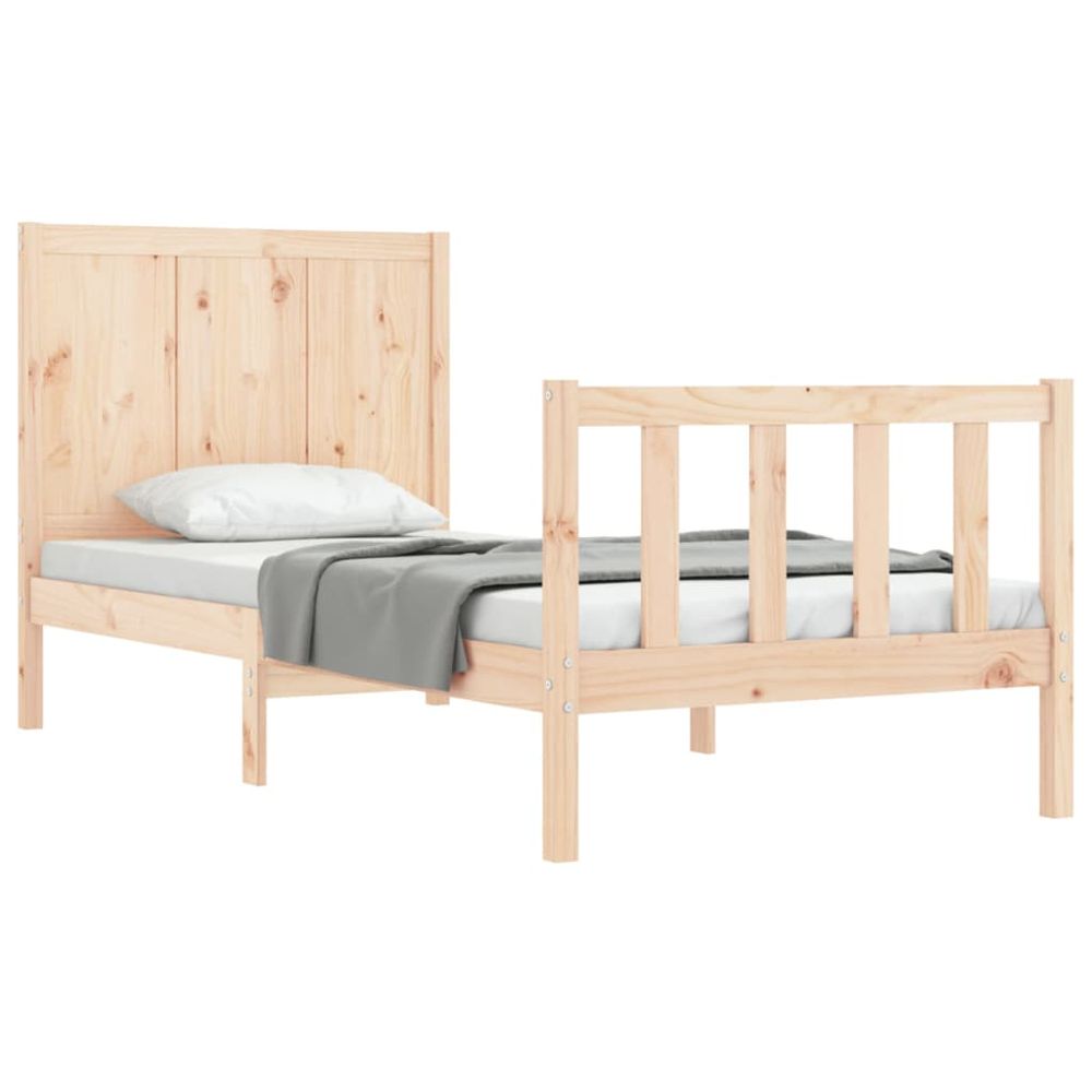 Vidaxl Rám postele s čelom jednolôžko masívne drevo