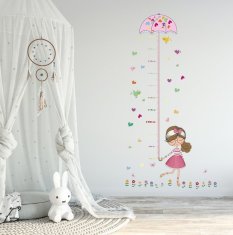 PIPPER. Samolepka na stenu "Detský meter - Dievča" 75x145 cm