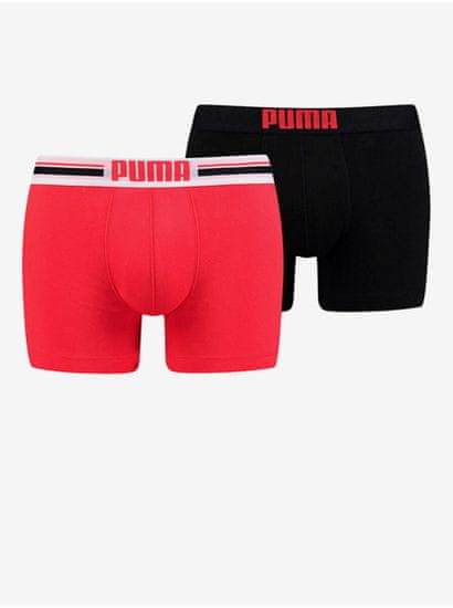 Puma Sada dvoch pánskych boxerok v červenej a čiernej farbe Puma