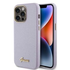 Guess Zadný kryt PU Glitter Full Wrapped pre iPhone 15 Pro Max Lilac