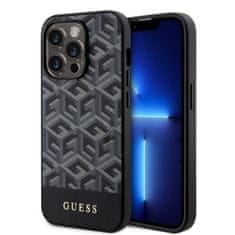 Guess Zadný kryt PU G Cube MagSafe pre iPhone 15 Pro Max Black