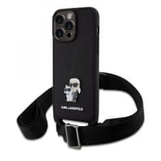 Karl Lagerfeld Zadný kryt Saffiano Crossbody Metal Karl and Choupette pre iPhone 15 Pro Max Black