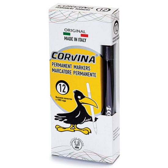Carioca Corvina Permanentný popisovač 1 mm čierna 12 ks