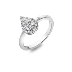 Hot Diamonds Elegantný strieborný prsteň s diamantom a topazmi Glimmer DR255 (Obvod 60 mm)