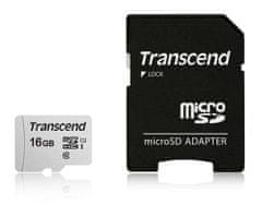 Transcend 16GB microSDHC 300S UHS-I U1 (Class 10) pamäťová karta (s adaptérom)
