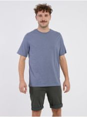Jack&Jones Modré pánske melírované basic tričko Jack & Jones Organic M