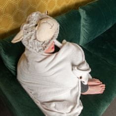 Rappa Cozy Noxxiez BL805-2 Ovečka - hrejivá deka s kapucňou so zvieratkom a labkovými vreckami