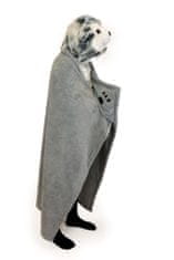 Rappa Cozy Noxxiez BL802 Husky - hrejivá deka s kapucňou so zvieratkom a labkovými vreckami