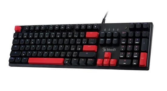 A4Tech Bloody S510R ohnivo čierna mechanická herná klávesnica, RGB podsvietenie, USB, CZ/SK