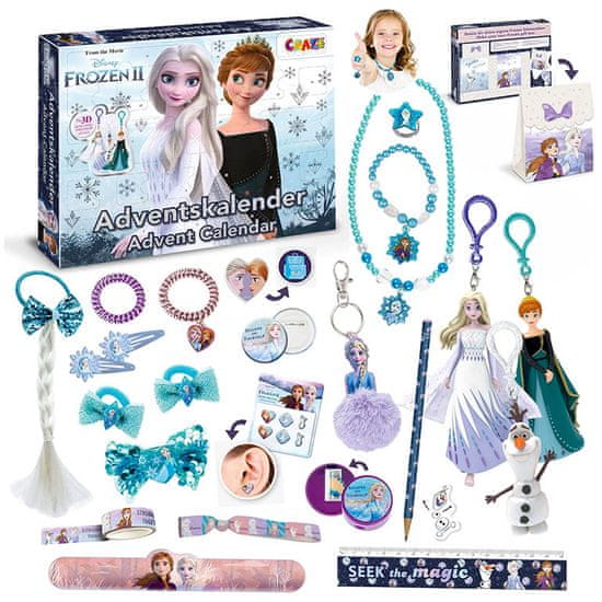 Craze Adventný kalendár Frozen - figurky, bižuterie a vlasové doplňky