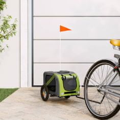 Vidaxl Príves na bicykel pre psa zeleno-sivý oxfordská látka a železo