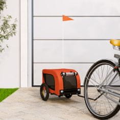 Vidaxl Príves na bicykel pre psa oranžovo čierny látka oxford a železo