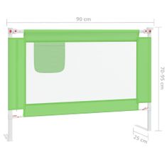 Vidaxl Zábrana na detskú posteľ zelená 90x25 cm látka