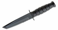 KA-BAR® KB-5055 SHORT TANTO BLACK bojový nôž 13,3 cm, celočierny, Kraton, plastové puzdro