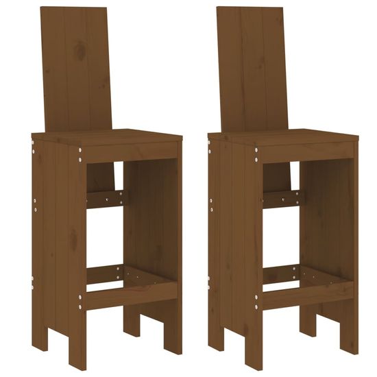 Vidaxl Barové stoličky 2 ks medovohnedé 40x42x120 cm masívnaborovica