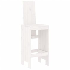 Vidaxl Barové stoličky 2 ks biele 40x42x120 cm borovicový masív