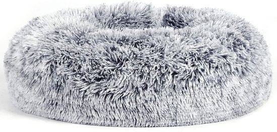 FEANDREA Plyšový okrúhly pelech pre psov sivý 50 cm
