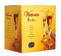 Crystalex Bohemia Crystal poháre na likér Victoria 50ml (set po 6ks)