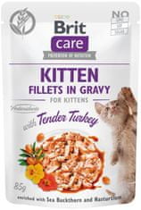 Brit Kapsička Care Cat Kitten Fillets in Gravy with Tender Turkey - 85 g
