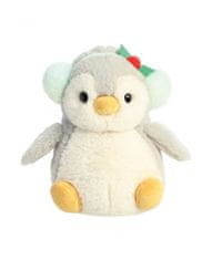 Aurora Plyšový tučniačik - sivobiely vianočný - Pom Pom - 18 cm