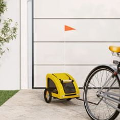 Vidaxl Príves za bicykel pre psa žltý oxfordská látka a železo