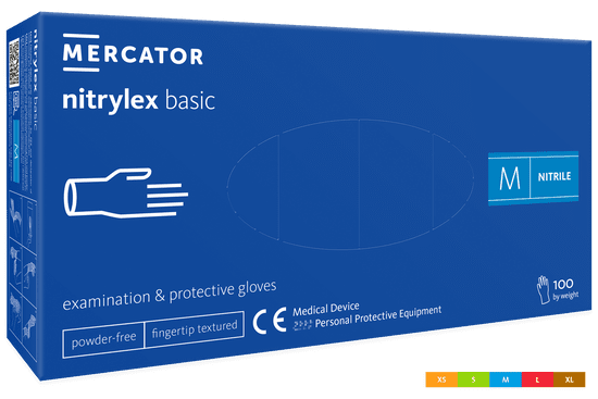 nitrylex Nitrilové rukavice Mercator NITRYLEX basic, nepudr., tmavě modré,100ks