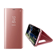 Bomba Zrkadlový silikónový otvárací obal pre Samsung - ružový FL003PINK_SAM-S23-5G