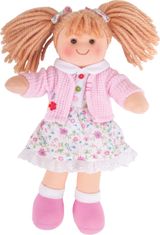Bigjigs Toys Látková bábika POLLY 28 cm ružová