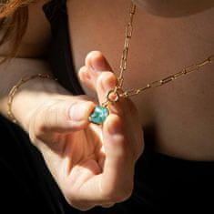 Decadorn Pôvabný pozlátený náhrdelník s achátom Chunky