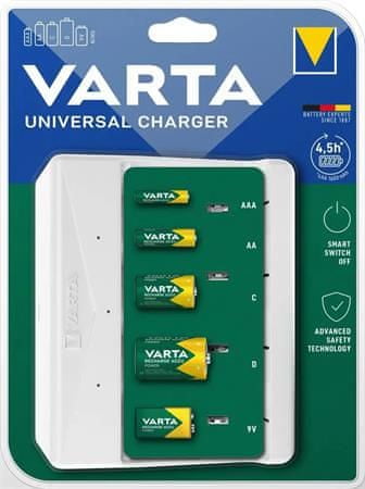 VARTA Nabíjačka batérií "Universal", AA/AAA/C/D/9V, bez batérií, 57658101401