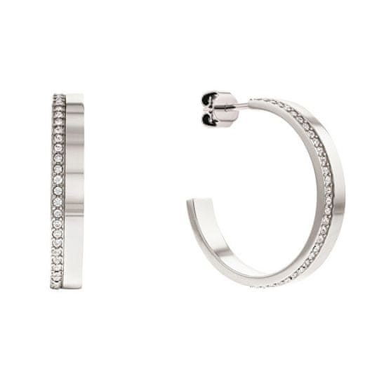 Calvin Klein Elegantné oceľové náušnice s kryštálmi Minimal Linear 35000163