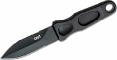 CRKT CR-2020 STING BLACK taktický nôž 8,1 cm, celokovový, celočierny, puzdro Zytel s popruhmi