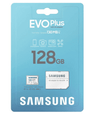 SAMSUNG 128GB pamäťová Micro SD karta Samsung EVO Plus + SD adaptér, CLASS 10 