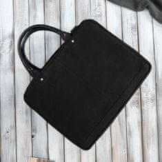 PAOLO PERUZZI Pánska čierna bavlnená plátenná taška na notebook