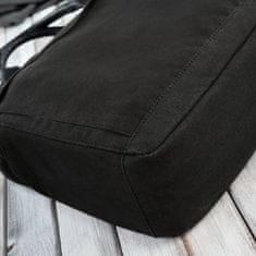PAOLO PERUZZI Pánska čierna bavlnená plátenná taška na notebook
