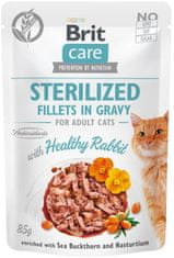 Brit Kapsička Care Cat Sterilized Fillets in Gravy with Healthy Rabbit - 85 g