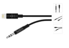 Belkin kábel Lightning - 3,5 mm jack, 1,8 m - čierny