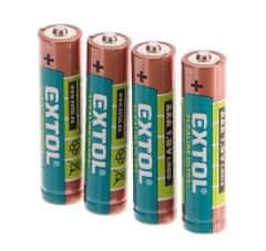 EXTOL Batérie alkalické ULTRA+, 1,5 V AAA (LR03), súprava 4 kusy - EXTOL LIGHT EX42010