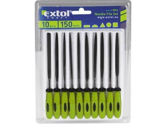 EXTOL Pilníky ihlové 150 mm, rôzne druhy, súprava 10 ks - EXTOL CRAFT EX8801