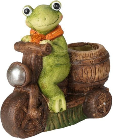 ProGarden Kvetináč keramický žaba na motocykli